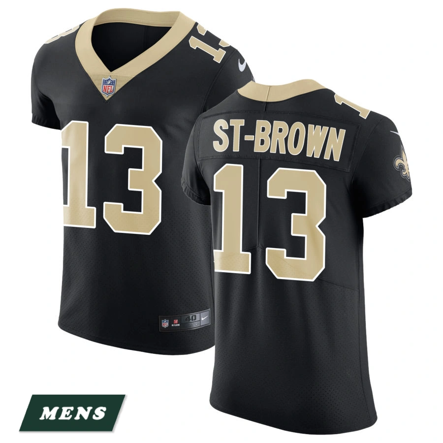 Men's New Orleans Saints Black Vapor Untouchable #13 Equanimeous St Brown Elite Jersey Men's New Orleans Saints Black Vapor Untouchable #13 Equanimeous St Brown Elite Jersey